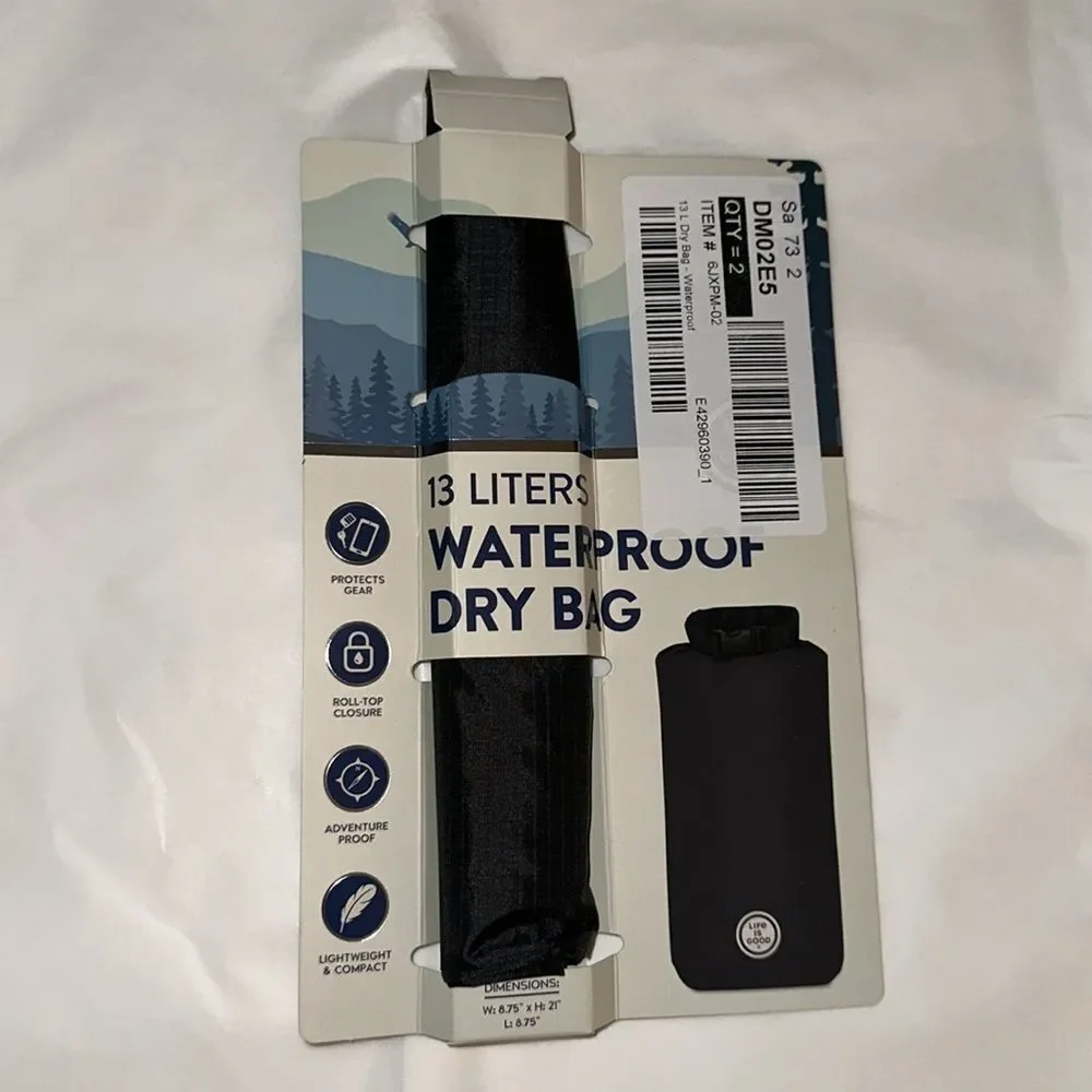 Life is Good Black 13L Waterproof Lightweight Dry Bag